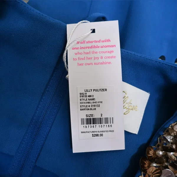 Lilly Pulitzer Womens 2 Edita Embellished Stretch Shift Dress with Pockets NEW - Image 10