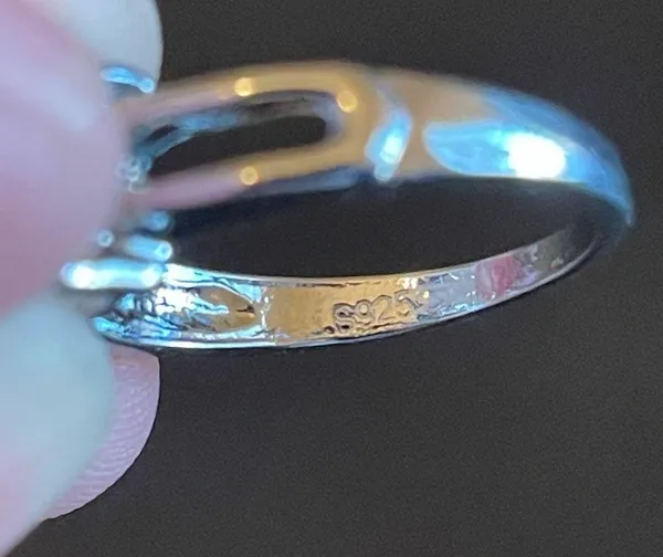 Clear cubic zirconia S925 silver ring size 6 - Image 8