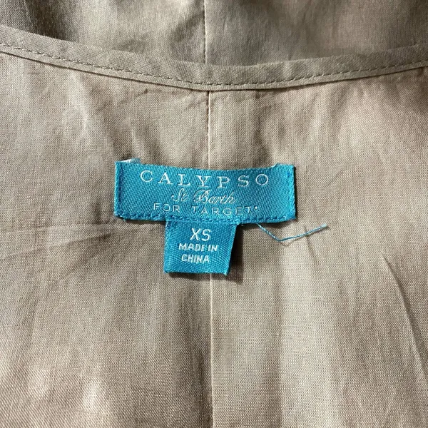 Calypso St. Barth for‎ Target Shift Dress Tan Beaded Neckline Size XS (No Belt) - Image 5