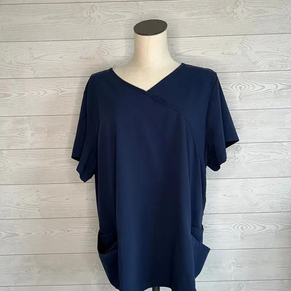 Urbane Ultimate navy v-neck scrub top Size XXL - Image 3