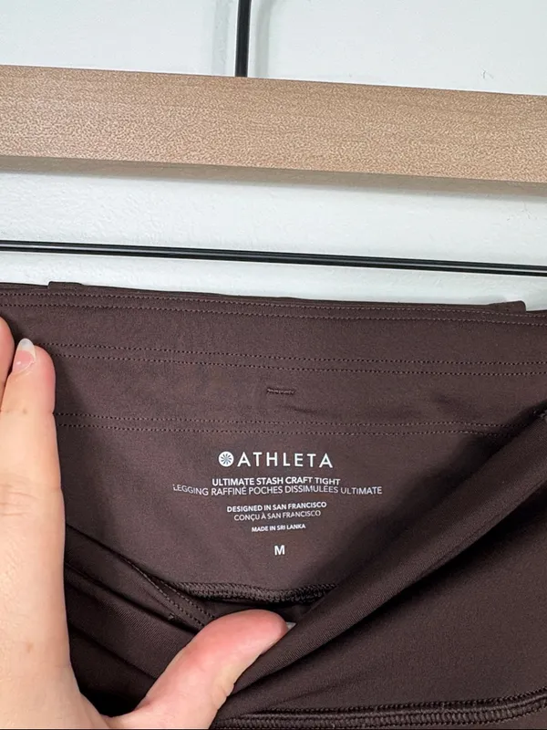 Athleta Ultimate Stash Craft Tights Leggings Toasted Brown Women’s Size Medium - Image 4