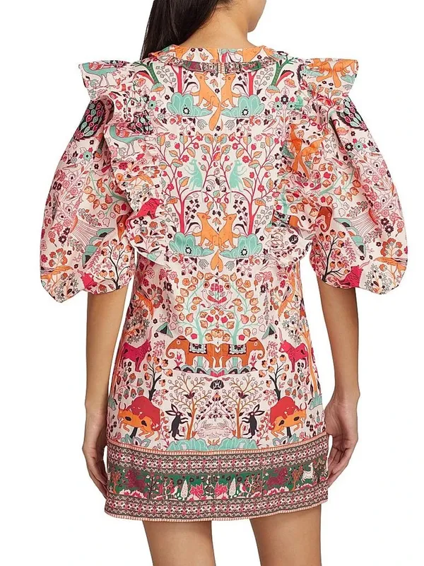 NWT Rhode Millie Mini‎ Dress Aura Jungle Print 100% Organic Cotton Size 2 - Image 3
