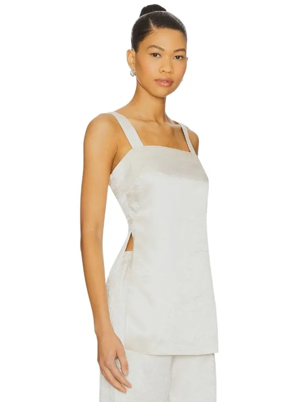 Amanda Uprichard Mariko Top in Ivory Small New Womens Sleeveless Tank Tunic - Image 4