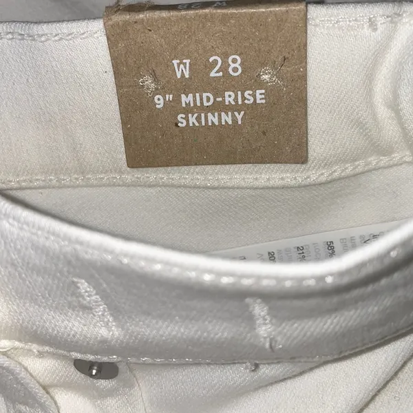 NWT Madewell 9" Mid-Rise Skinny Jeans white SZ-28 - Image 7