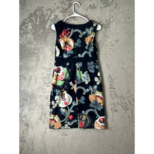 Boden Navy Floral Sleeveless Sheath Dress Whimsical Botanical Cottagecore Preppy - Image 3