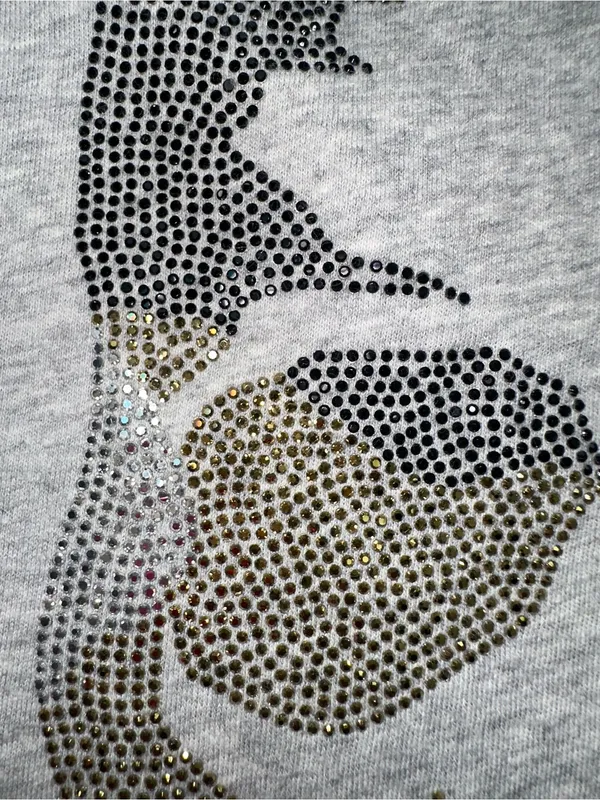 Zadig & Voltaire Gray Woman’s T-Shirt with Metallic Camo Skull Size Lg - Image 10