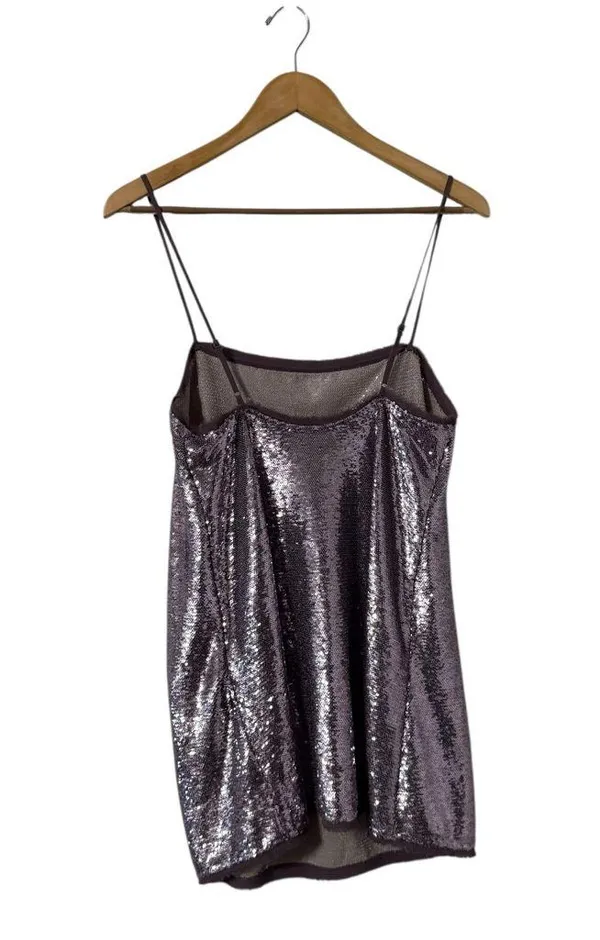 FREE PEOPLE Intimately Time To Shine Sequin Purple Slip Mini Dress - Image 4
