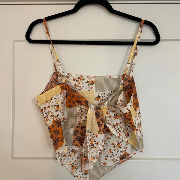Patchwork Floral Bandana Spaghetti Strap Top - Image 2