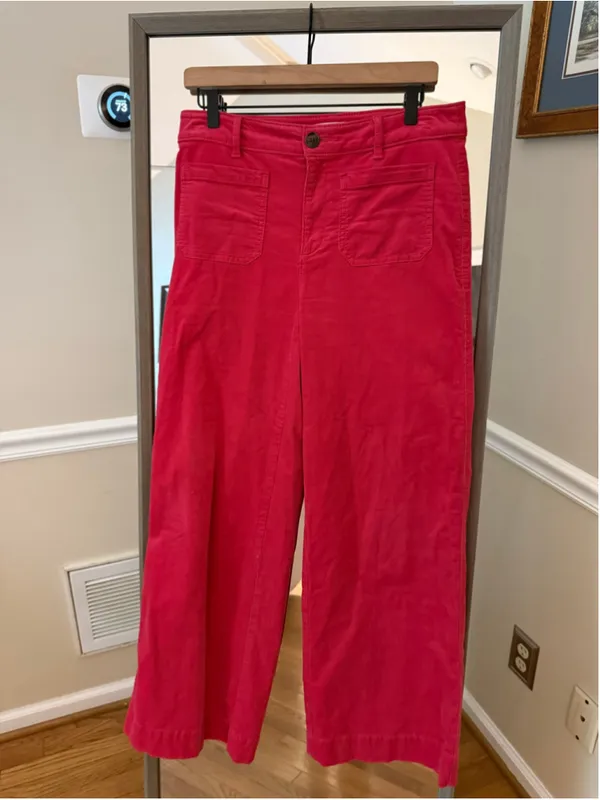 Women's LOFT The Palmer Wide Leg Pants Red Size 4 - Image 2