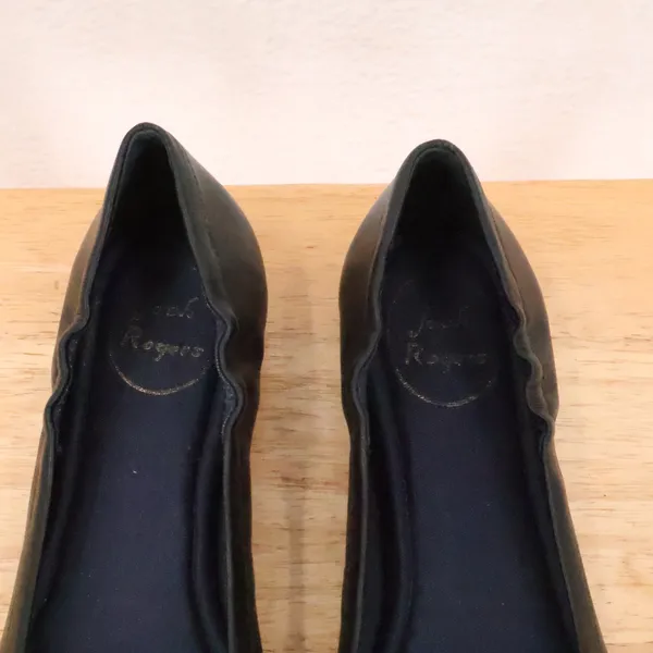 Jack‎ Rogers Cap Toe Ballet Flat Womens Size 9.5 Black Leather Career Minimalist - Image 3