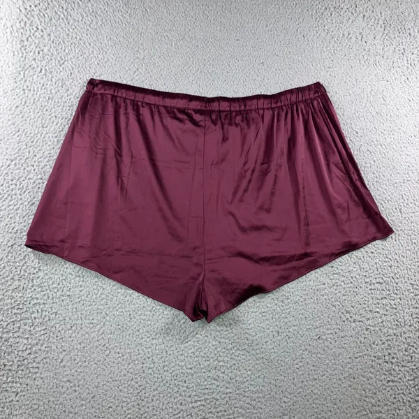 Old Navy Satin Pajama Shorts XXL Burgundy Lounge Drawstring Silky Sleepwear NWOT - Image 2