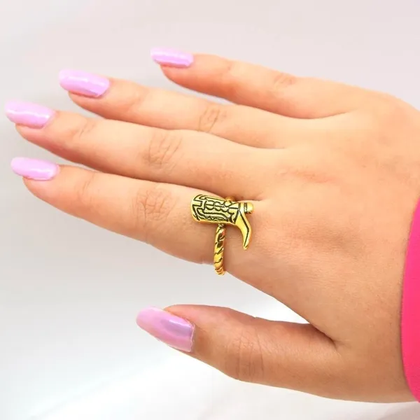 Gold Cowboy Boot Ring - Image 2