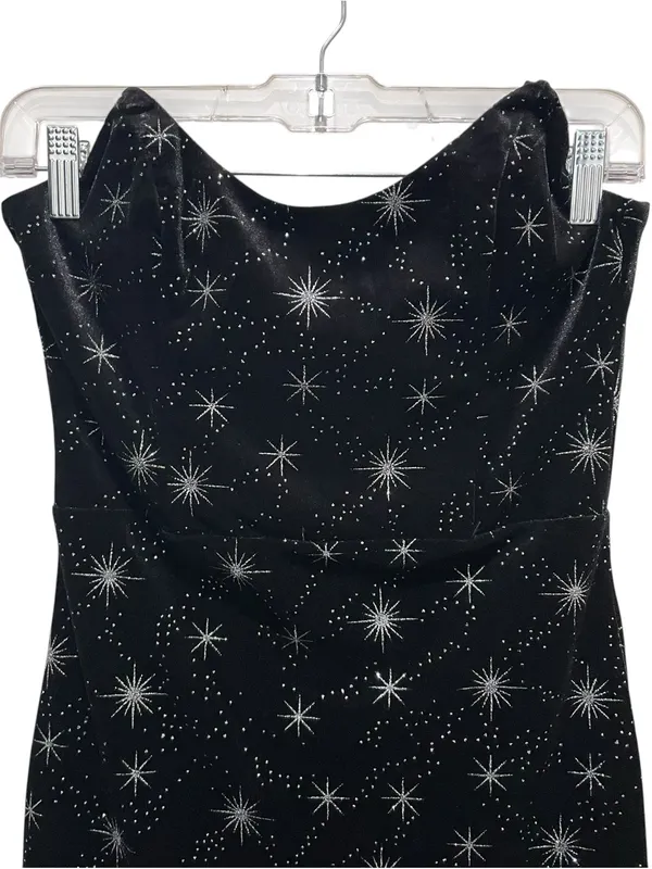 Superdown Stevie Sweetheart Dress Velvet Black Metallic Women’s Size Medium - Image 7
