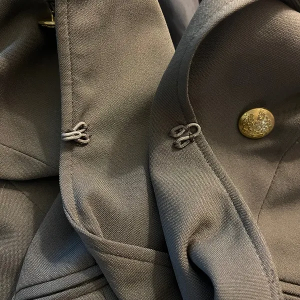 Suzy Shier Olive Green Military Double Breasted Blazer Jacket S Band Dark Academia Office - Image 7