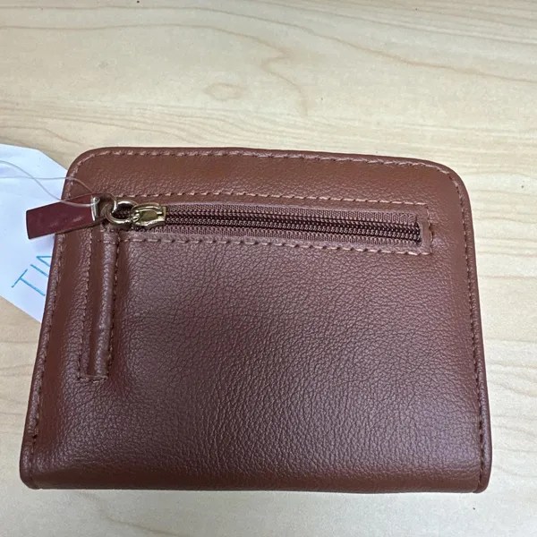Time And Tru Brown faux Leather Twofold Wallet New - Image 2
