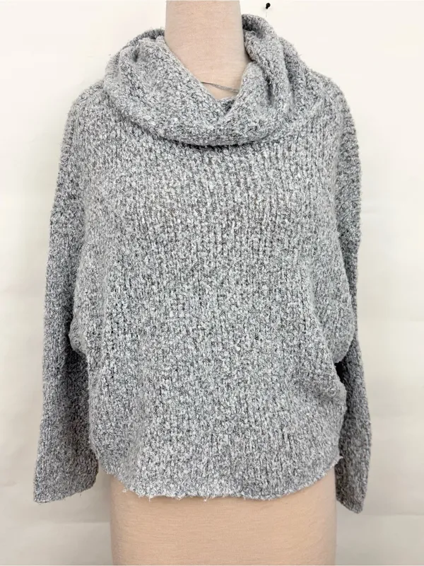 Free People BFF Heather Grey Knit Turtleneck Sweater XS - Image 2