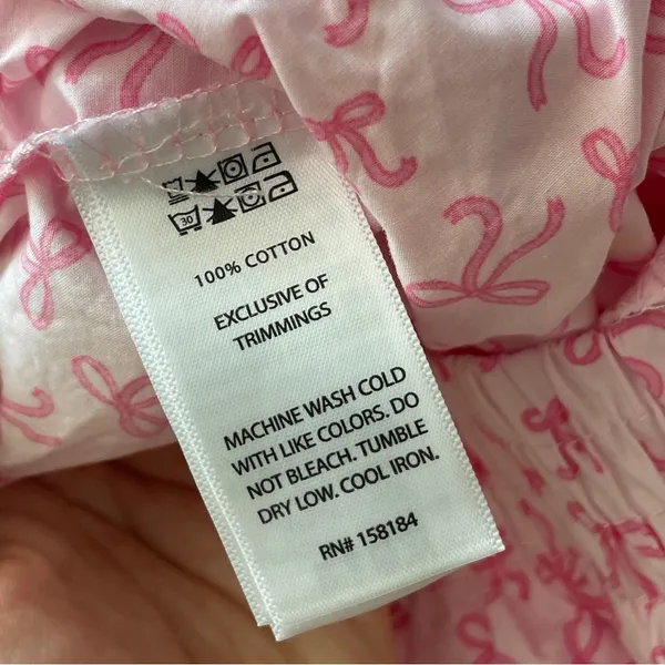Bow Pajama Shorts cotton printed womens Pink (medium) loungewear sleep casual - Image 5