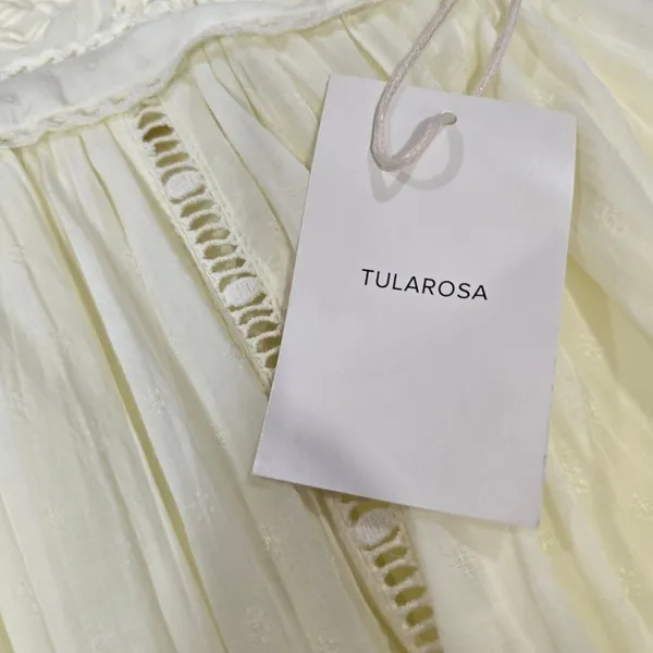 Tularosa Eleanora Embroidered Dress in Mellow Yellow Large - Image 6