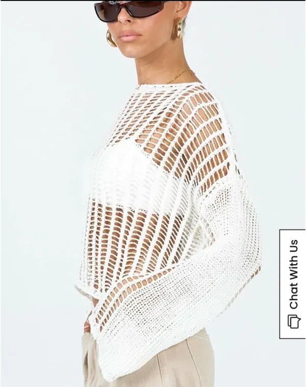 Princess Polly Kennedy Sweater White - Image 3