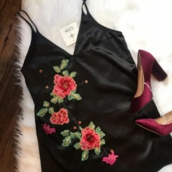 NWT Seek the label black floral slip dress - Image 2