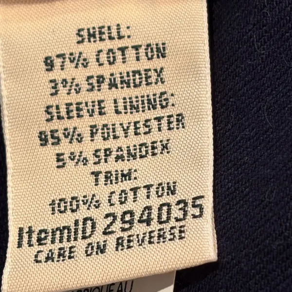 L.L.Bean Navy Blazer Jacket Women Medium Petite‎ Cotton Stretch Preppy Career - Image 11
