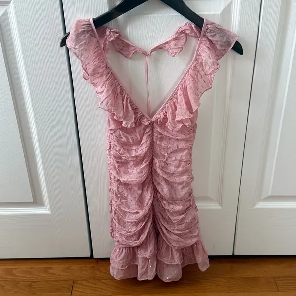 For Love & Lemons Chantel Mini Dress in Pink - Image 2