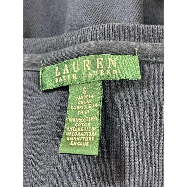 Ralph Lauren Navy Blue 100% Cotton Henley Shirt Dress Roll Tab Sleeve S - Image 6