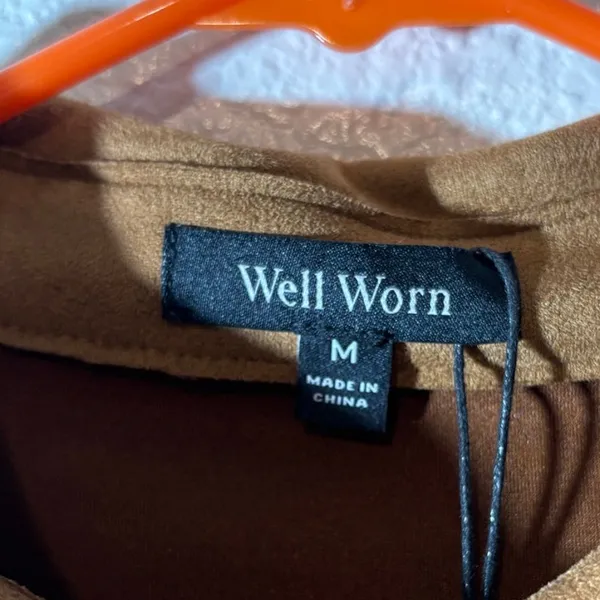 Well Worn NWT Women's Size M Brown Faux Suede Shirt-Jacket Shacket Button-Up - Image 4