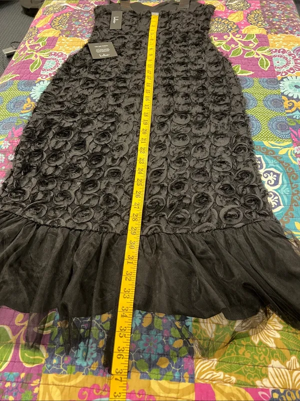 Lulu's Black Rosette Midi Dress with Tulle Ruffle Hem - Image 14