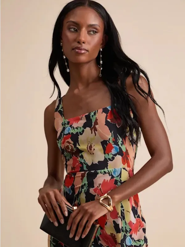 Lulu's Miya Black Multi Floral Sleeveless Maxi Dress - Image 2