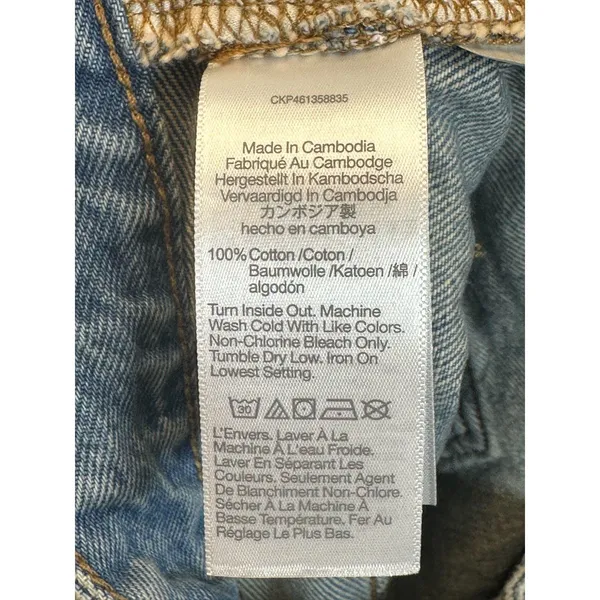 Madewell Relaxed Denim Shorts Womens 26 Blue Distressed Raw Hem ND697 - Image 7