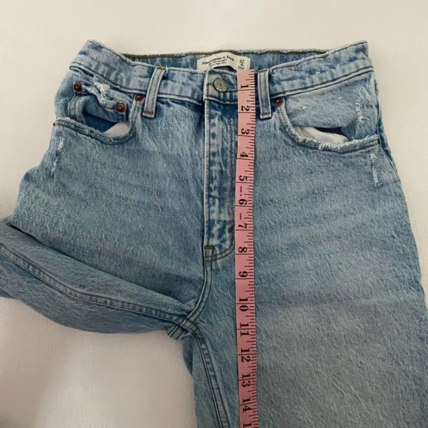 Abercrombie & Fitch 90s Straight Jeans 27/4 Ultra High Rise Light Wash - Image 8