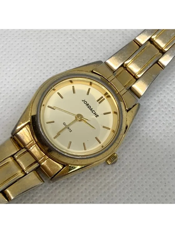 Vintage Jordache Ladies gold tone watch 25mm Quartz analog adjustable running - Image 7