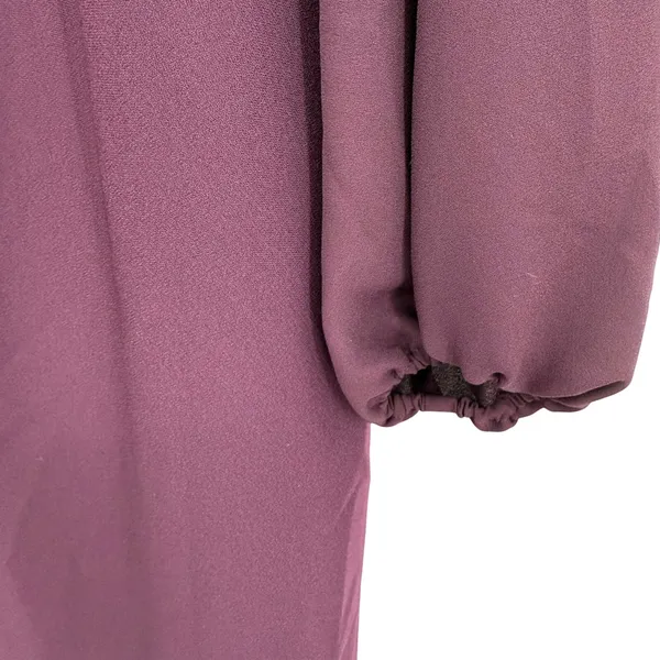 Ann‎ Taylor Size 14 Long Sleeve Purple Dress Shift Style Rear Zip Up Knee Length - Image 4