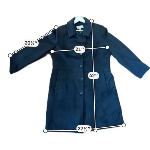 Anne Klein wool cashmere blend notch collar peacoat XL/16 - Image 6