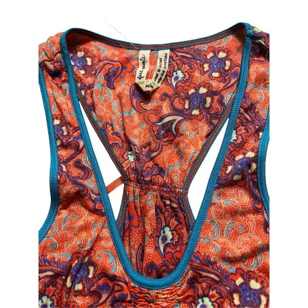 Anthropologie Free People tank top orange and purple sz medium - Image 4