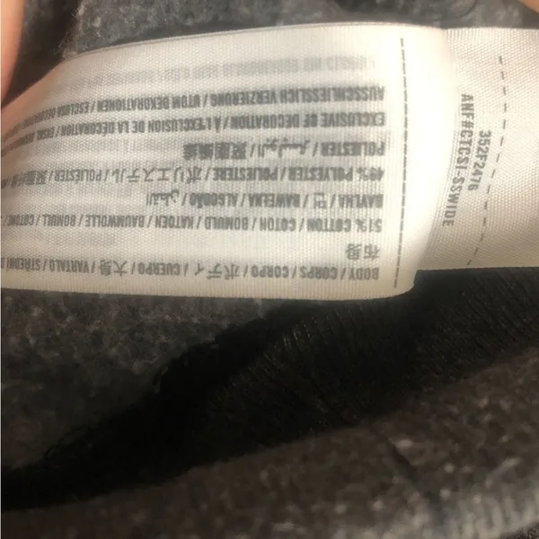 Hollister Dark Heather Gray Crew Neck Long Sleeve Fleece Pullover Sweater Small - Image 5