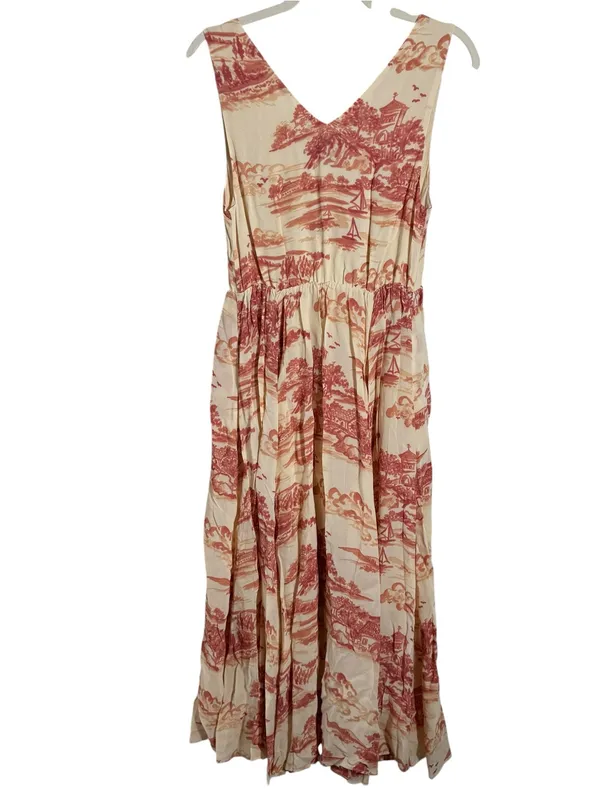 Reformation Farah Midi‎ Dress Toile Print Sleeveless V Neck NWT Size 4 - Image 4