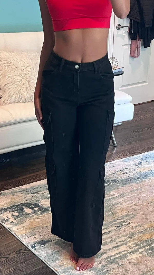 SheIn black cargo  jeans - Image 3