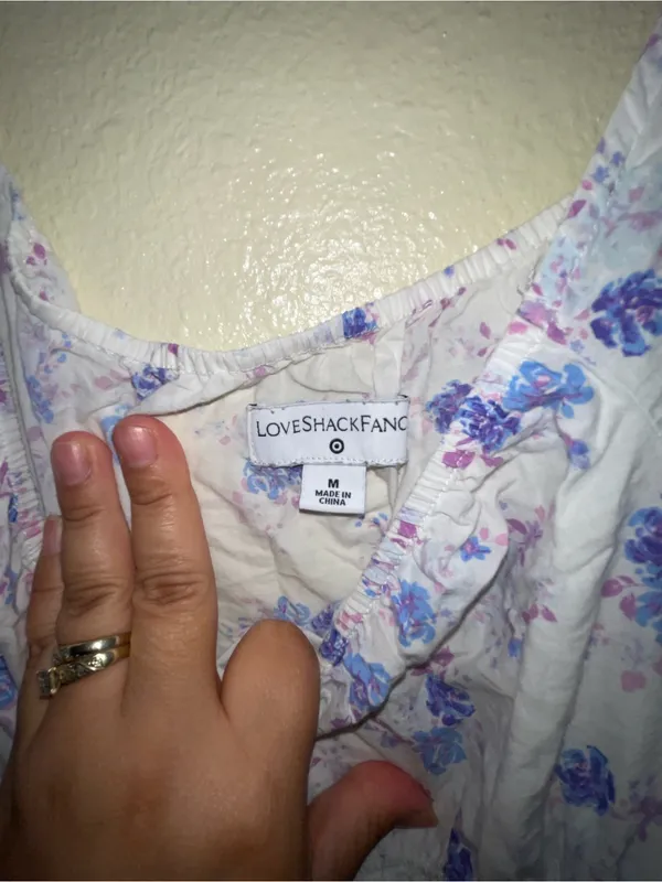 LoveShackFancy For Target White and Purple Floral Maxi Dress - Image 7