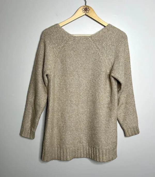 Ralph Lauren Beige Knitted Scoop Neck Sweater - Image 5