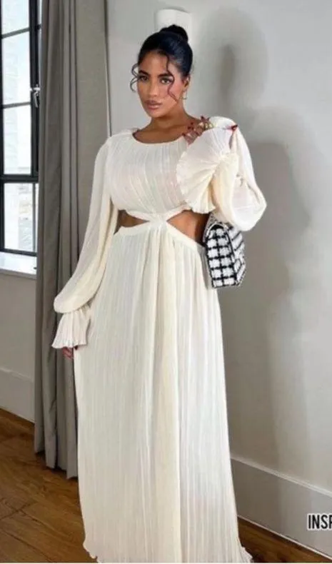ZARA Maxi Cream white Dress - Image 5