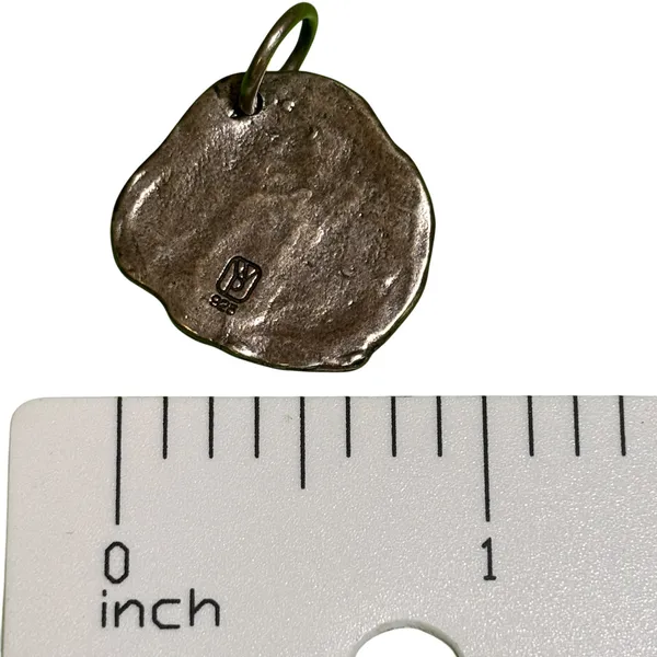 Waxing Poetic Initial R Charm Pendant Sterling Silver Brass Wax Seal 925 Mono - Image 2