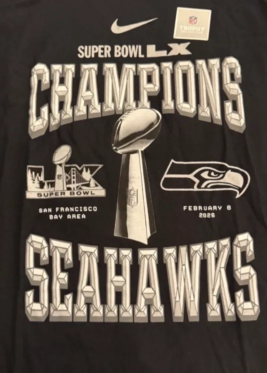 NWT Nike Seattle Seahawks Super Bowl LX Champs Locker Room Shirt Med $55 MSRP - Image 5