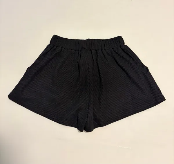 Princess Polly Black Waffle Shorts - Image 4