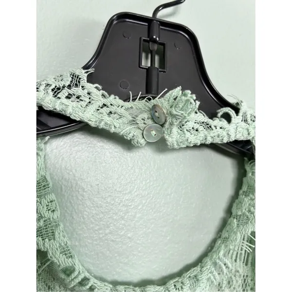 Free People Daydream Fairy Mint Bodycon Mini Lace Open Back Slip Dress Size S - Image 4