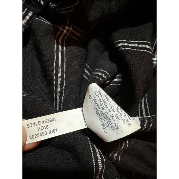 Madewell‎ Wrap Top in Windowpane sz Small black white - Image 13