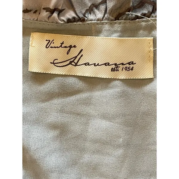 Vintage Havana Blue and Black Animal Print Ruffle Cropped Peplum Blouse‎ XS - Image 7