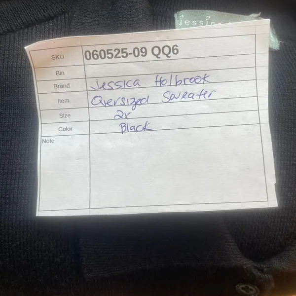 Jessica Holbrook Oversized‎ Cardigan Black XL - Image 10