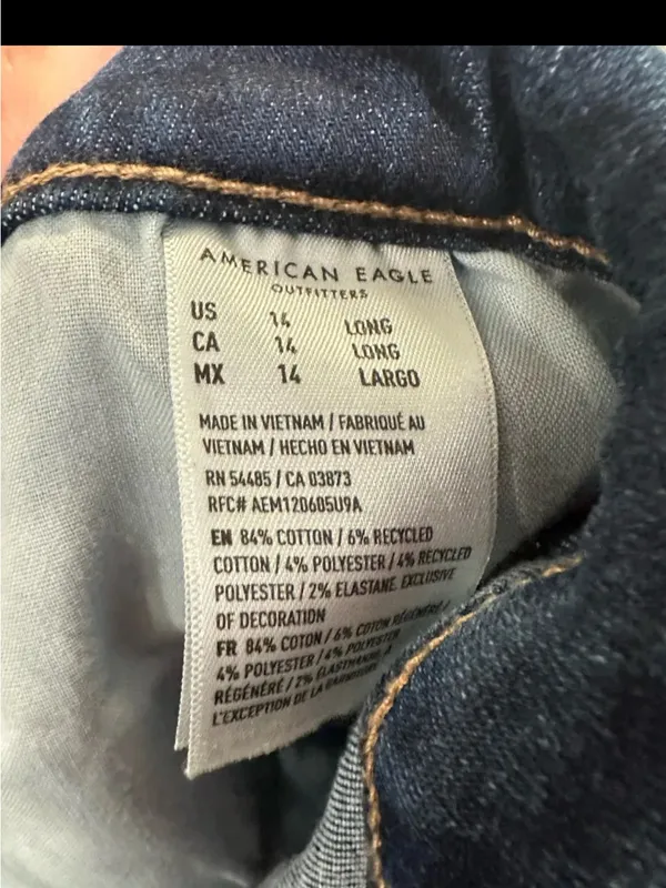 American Eagle Navy Blue Denim Jeans - Image 3